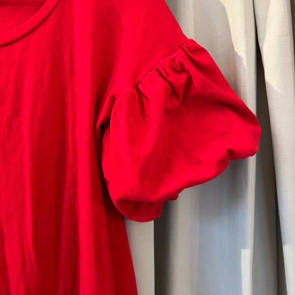 Cute Red Puff Sleeve Dress - Picture 3 of 5